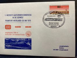 BRD 1975 Sonderst. 1.Intercity Gasturbinen Zug Frankfurt BLS