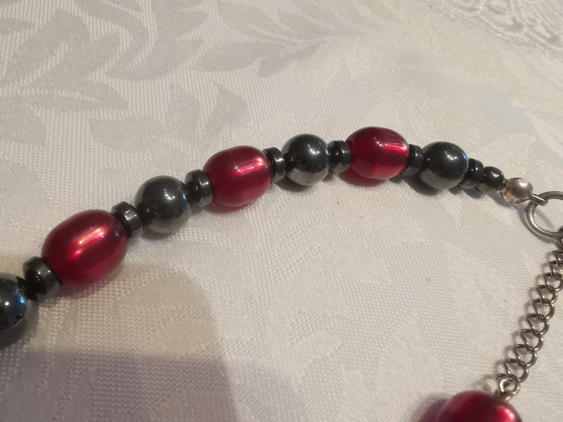Catenine: SCH. KETTE  M. HÄMATIT U. GLAS – Usato da Allschwil venduto da Male54 4
