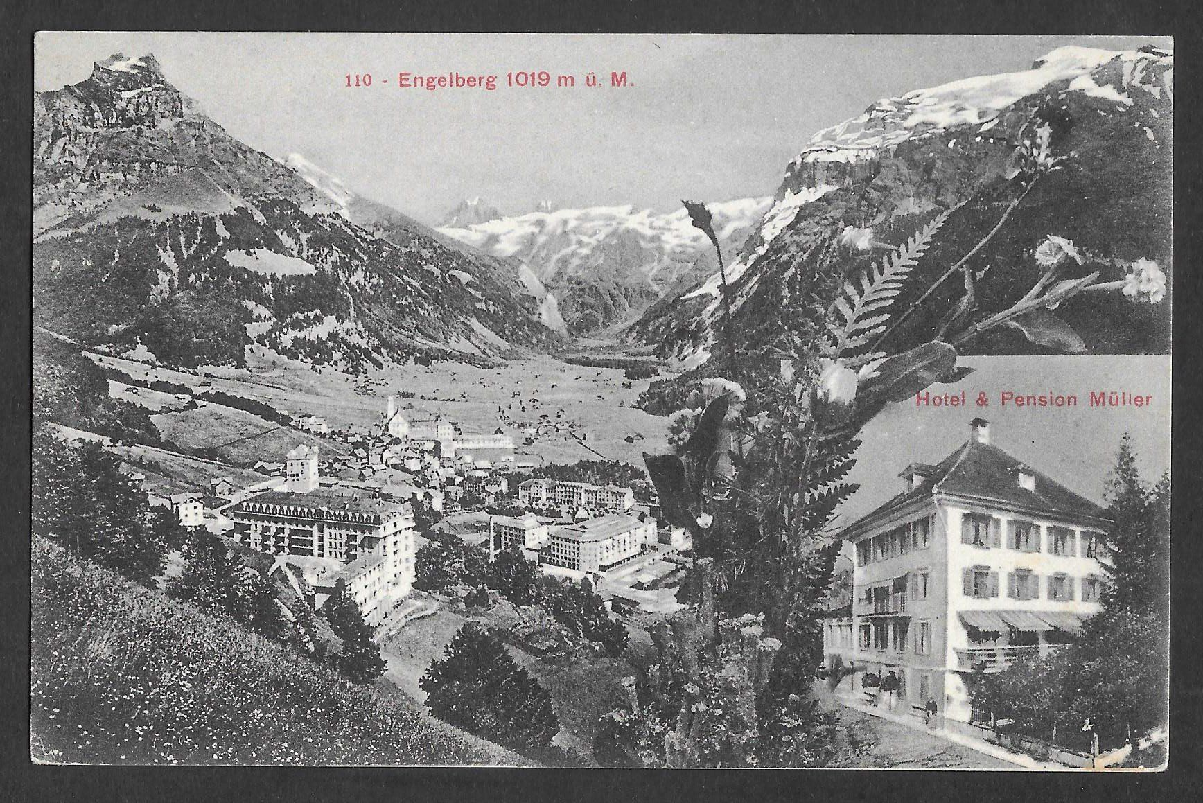 Cartoline postali: Engelberg Hotel Pension Müller – Usato da Olten venduto da clotaldi
