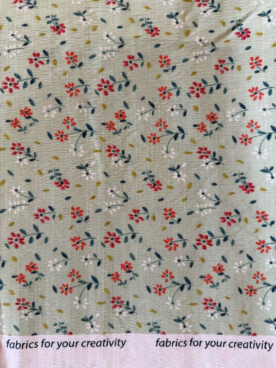 Tessuti: Stoff mit Blumenmuster hellgrün neu – Nuovo e nell'imballaggio originale da Zürich venduto da sha_vw65