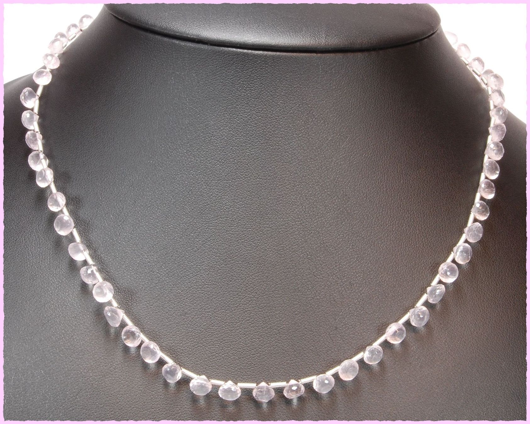 Catenine: Rosenquarz Collier 925 Silber ca. 46cm – Nuovo e nell'imballaggio originale da Oberglatt ZH venduto da Goldfee1 1