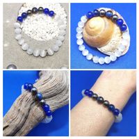 weiss-blaue CatEye Perlen Armk. - Spendenaktion