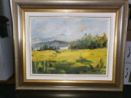 Tableau peinture à l'huile paysage de 1999