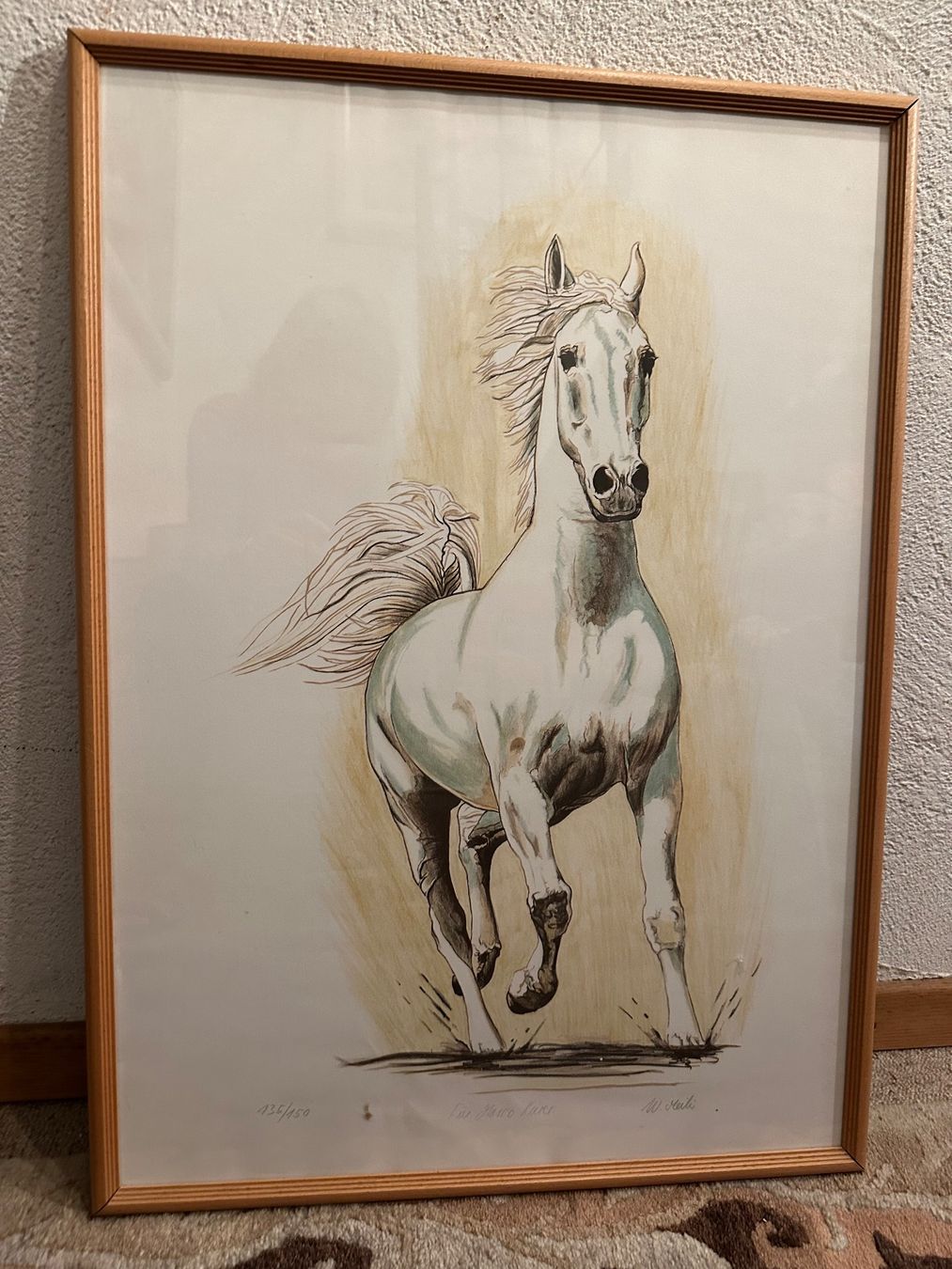 Grafica & Litografie: Pferdebild, Lithografie, 73x53 cm mit Holzrahmen – Usato da Oberhasli venduto da Luckygirl0