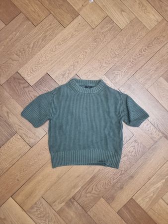 Massimo Dutti Short Sleeve Purl, mottled dark green, M
