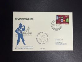 Swissair Erstflugbrief Zürich-Hamburg ab Liechtenstein 1962