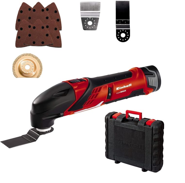 Multifunzione Einhell RT-MG 10.8 Li - A Batteria, 10.8V - Con 2 Batterie Da 1.300mAh - Rosso - Foto 6