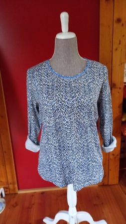  Olsen Damen Shirt  Grösse 44 blau gemustert neu