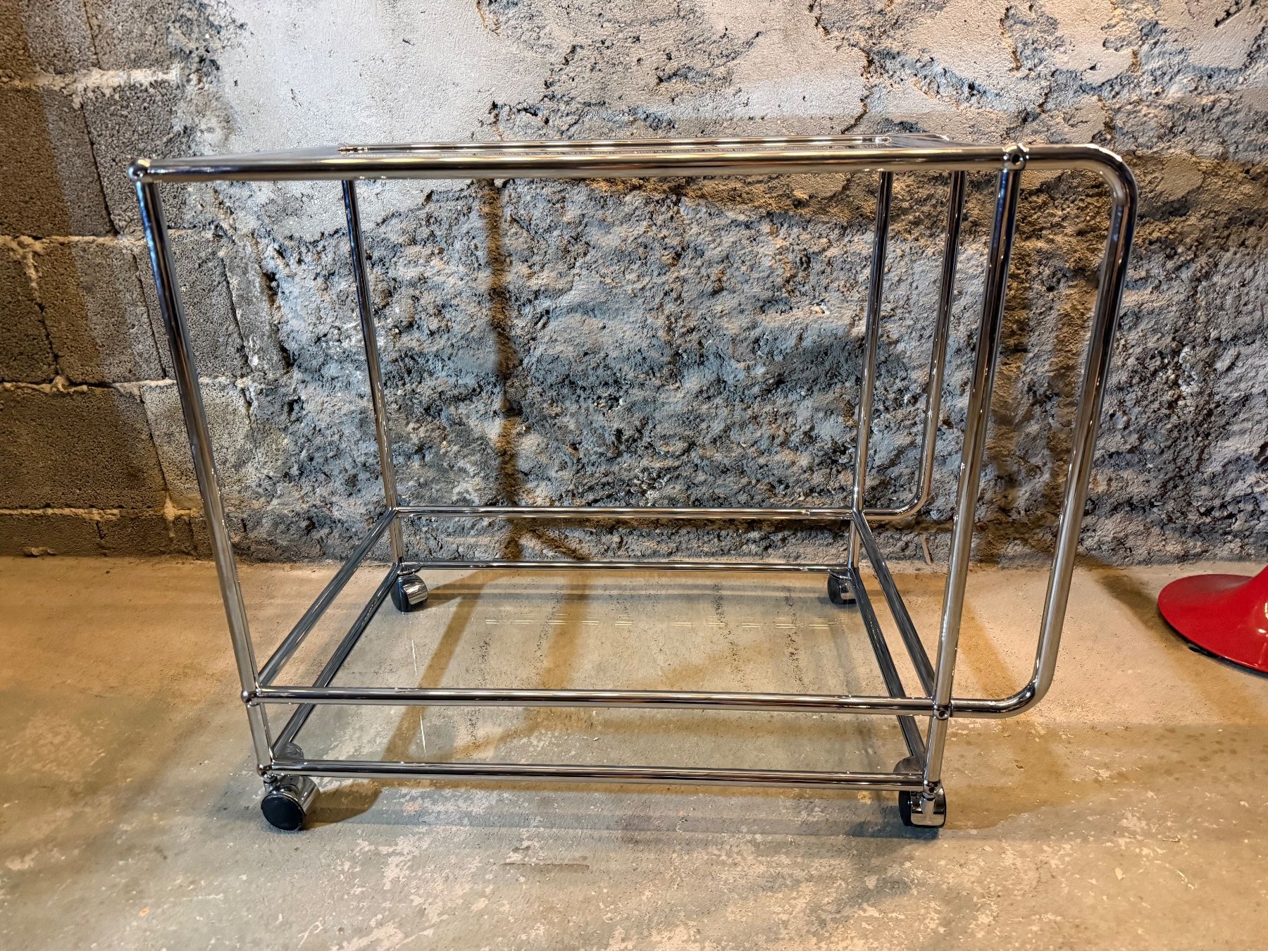 USM Dessertes: USM Haller  Barwagen aus 2xGlas & Chrom – Neuf (Voir description) à Schalunen par Schwende2 5