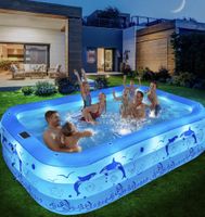 Aufblasbarer Pool mit Farbwechsel und Solar LED Beleuchtung
