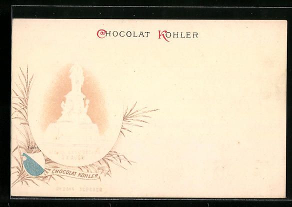 Ansichtskarten: Präge-Lithographie Zürich, Monument d' – Gebraucht aus Berlin von bartko-reher