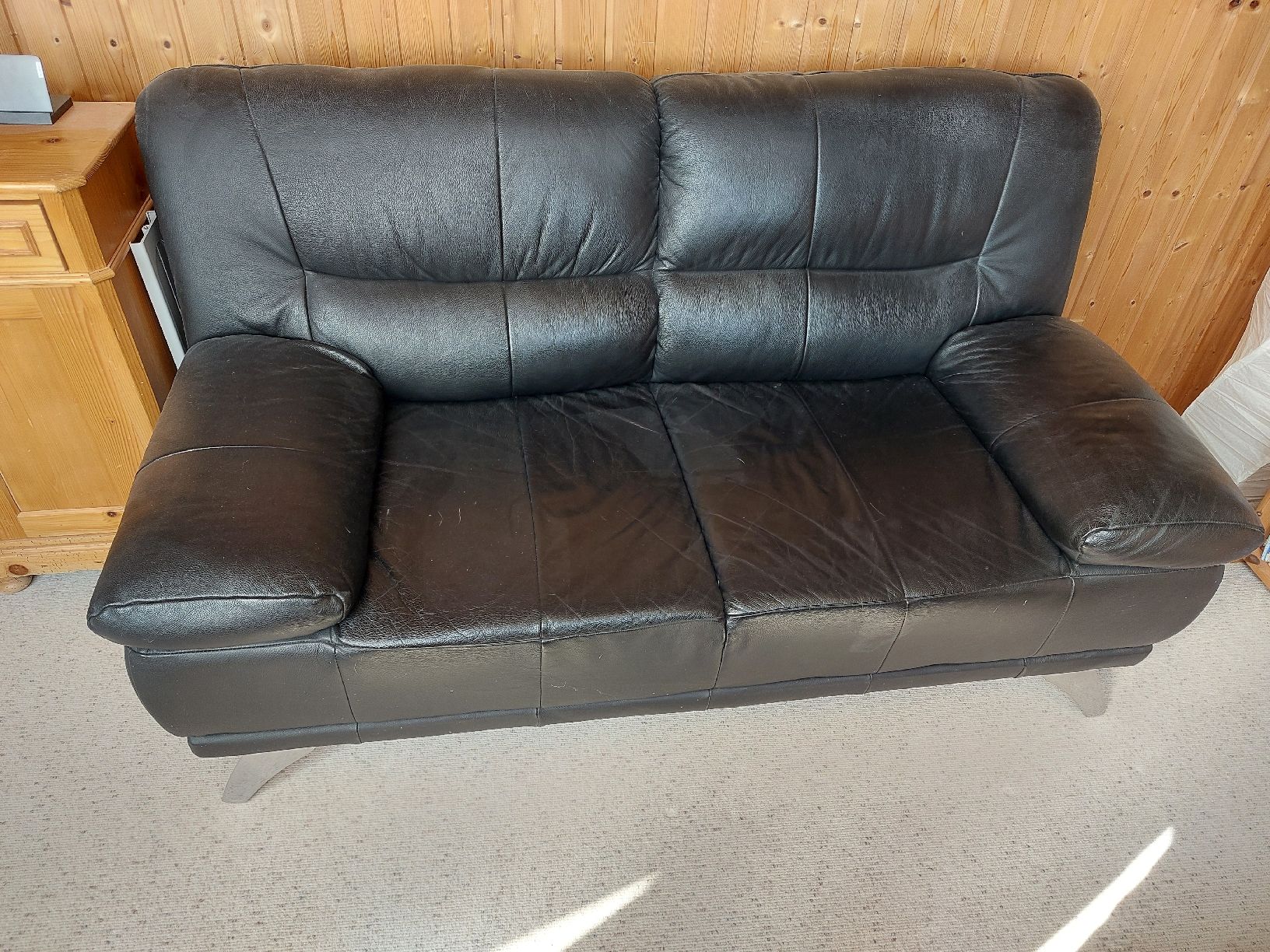 Sofas: Ledersofa schwarz 2-Sitzer – D'occasion à Dürnten par hombi85