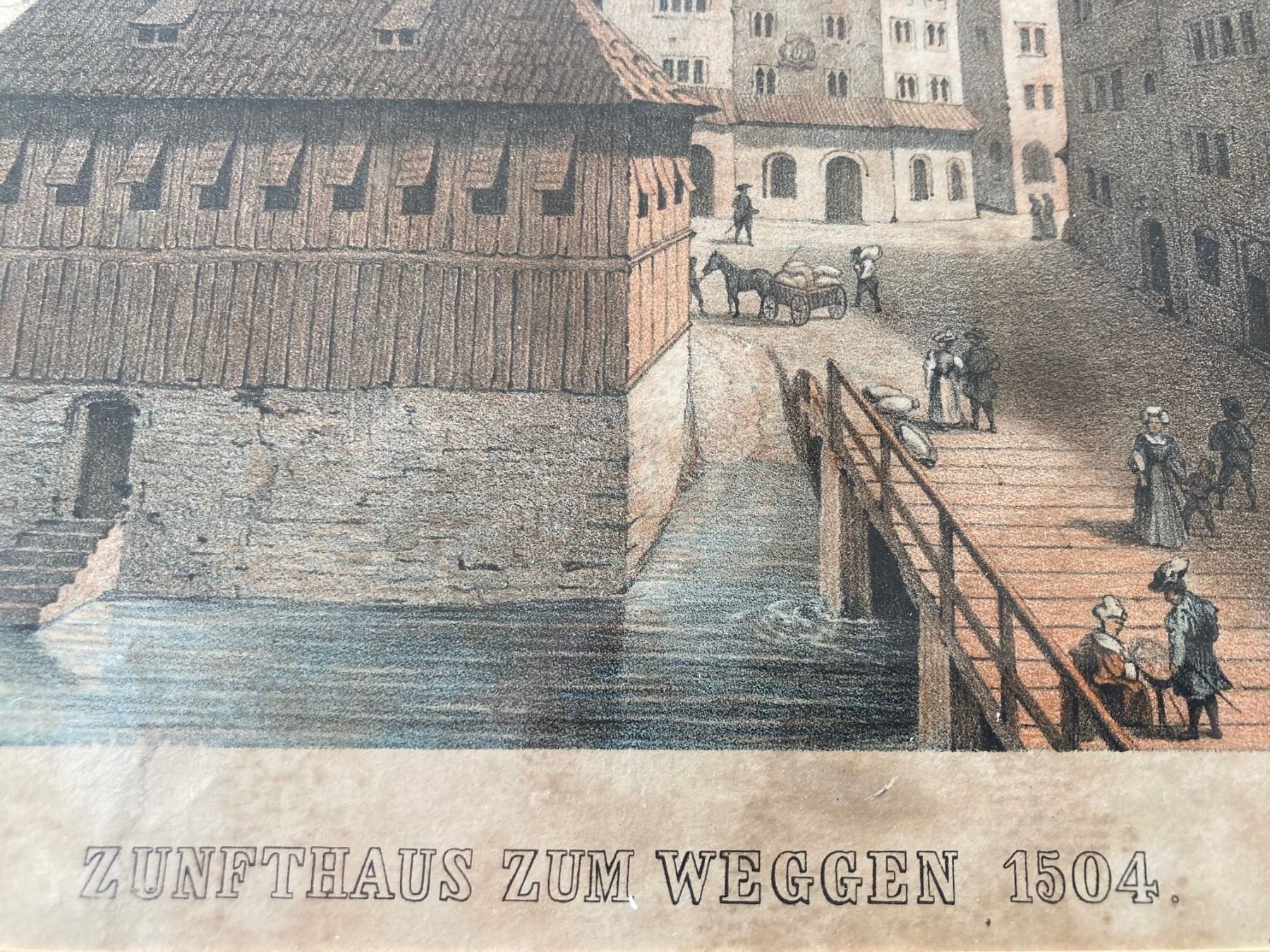 Grafica & Litografie: Bild, altcolorierte Litho um 1825 – Usato da Menziken venduto da fiat-500 1