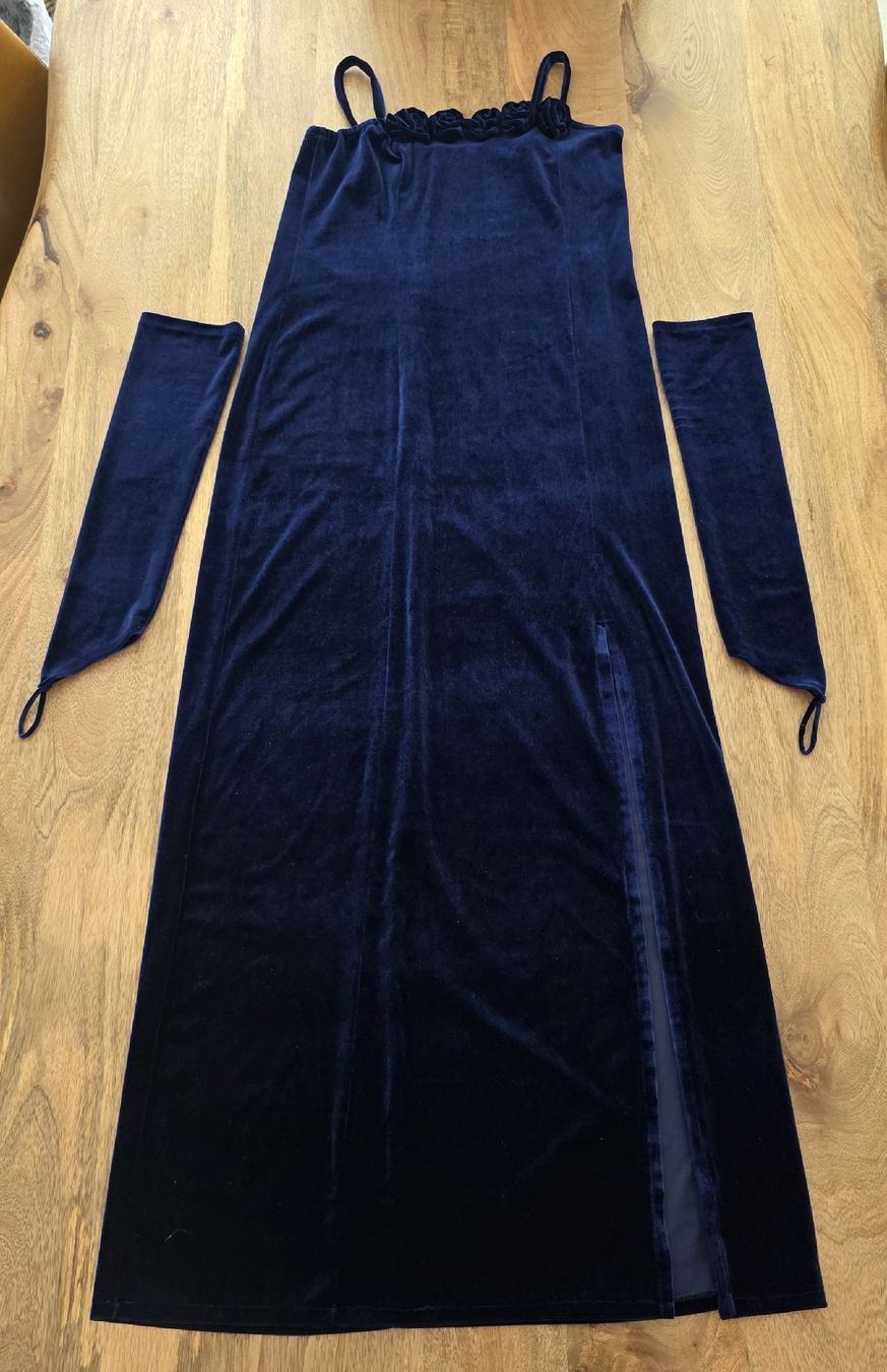 Vestiti: Abendkleid mit Bolero dunkelblau Samt Grösse S/M – Nuovo (secondo la descrizione) da Rheinsulz venduto da Gilea 5
