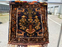 Baluch Tasche komplett 34x34cm Teppich handgeknüpft sauber