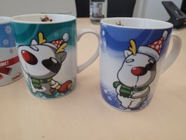 Winterliche Tassen, 3er Set, Top Zustand für kalte Tage