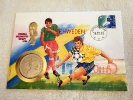 Münzbrief, WM 1994 USA, Brief - Schweden