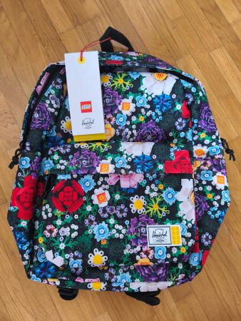 Fabrikneuer Original Herschel LEGO Rucksack Farbig Blumen