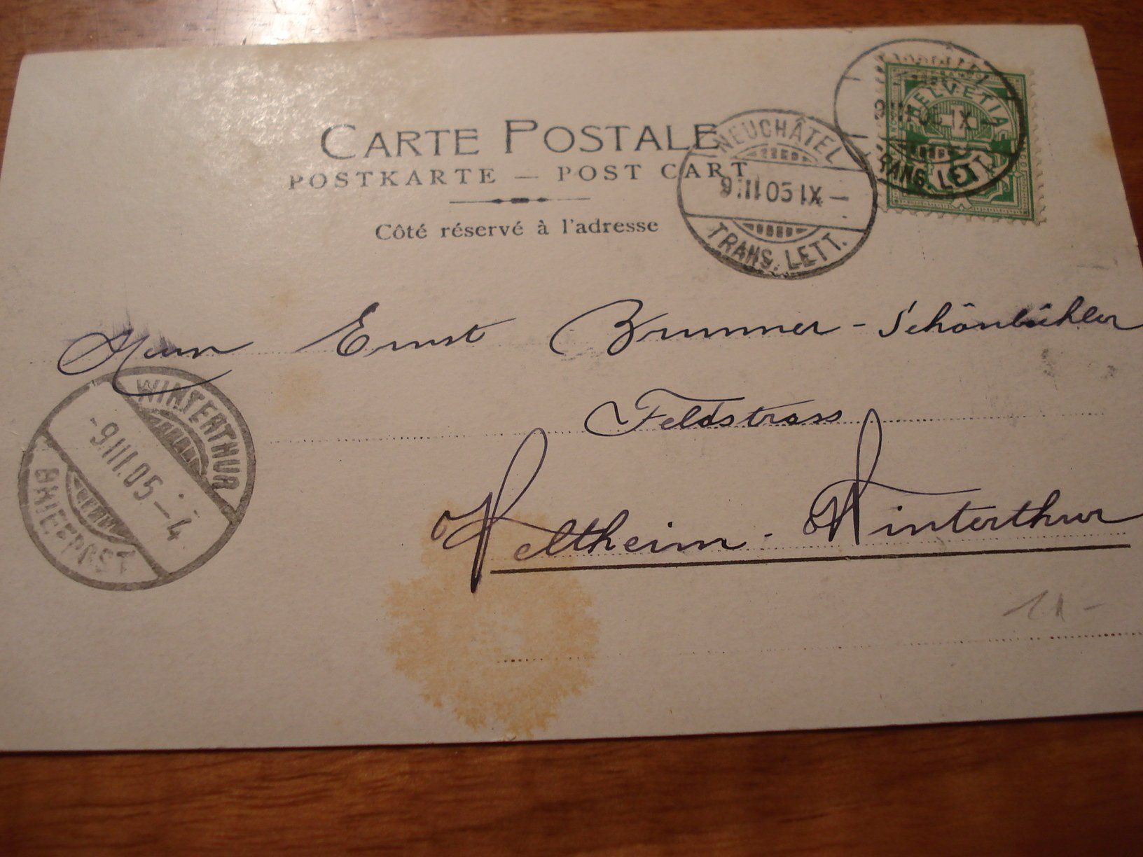 Cartoline postali: Neuchatel, Vue Generale, 1905, o Neuchatel, farbig – Usato da Niederwil AG venduto da morostahu 2