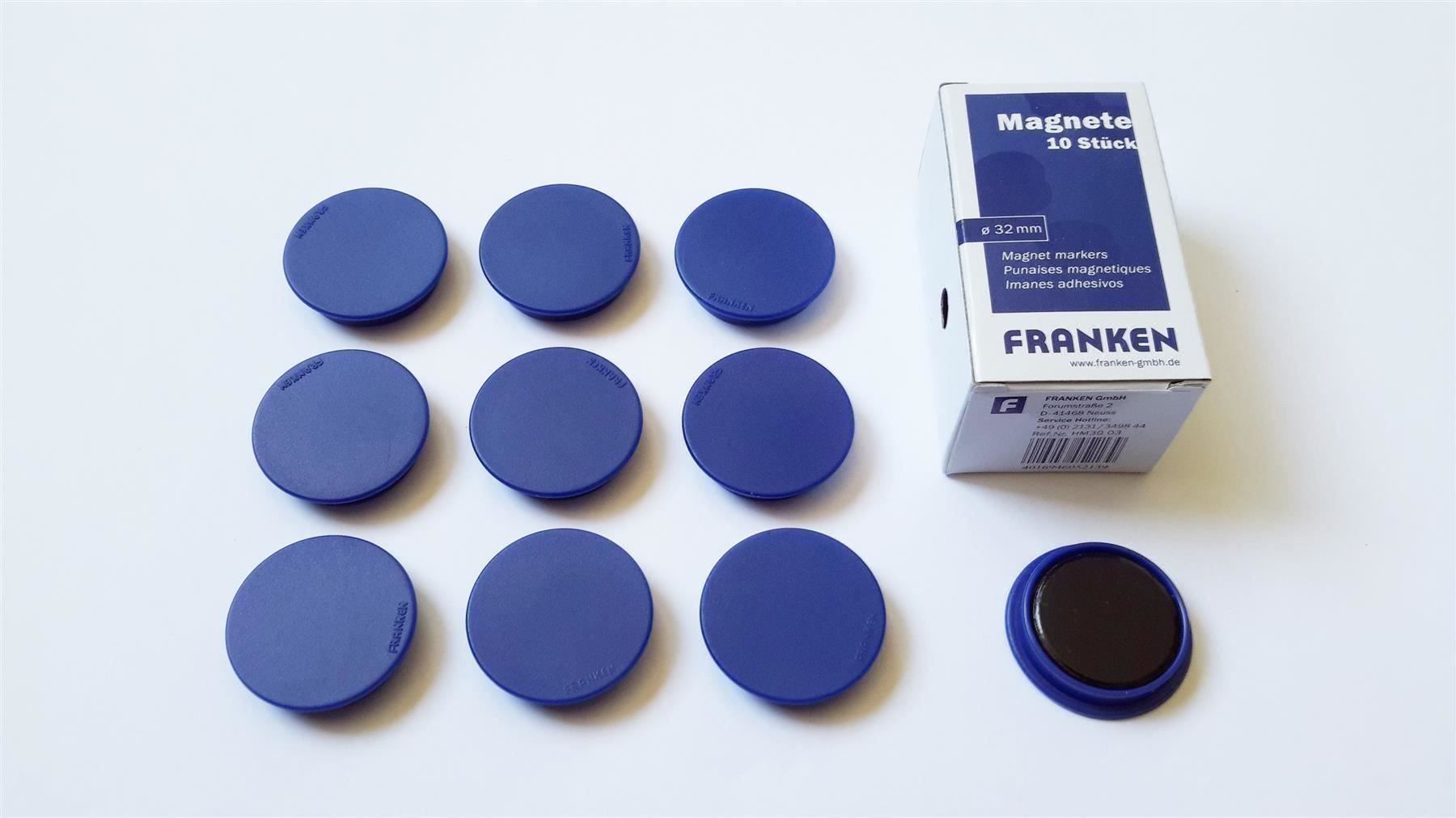 Calamite: Magnete 10 Stück, 32 mm, blau – Nuovo e nell'imballaggio originale da St. Gallen venduto da cointec 1