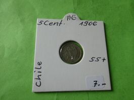 Chile 1906, 5 Centavos - Silber