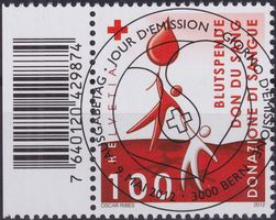 2012, Nr.1431 "Blutspenden" mit Ersttags-Voll-Stempel + TAB
