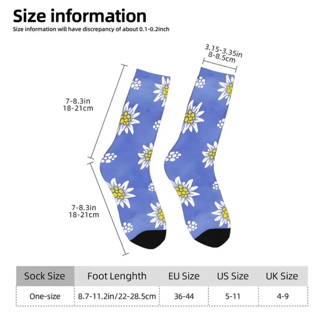 Calze: Stylische Socken mit Edelweiss Muster – Nuovo e nell'imballaggio originale da Fällanden venduto da michiknecht81