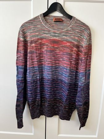 Missoni Pullover Gr. 50 Wolle bunt meliert Rundhals