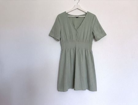 Kleid mit Leinenanteil Baumwolle Gr.S sage