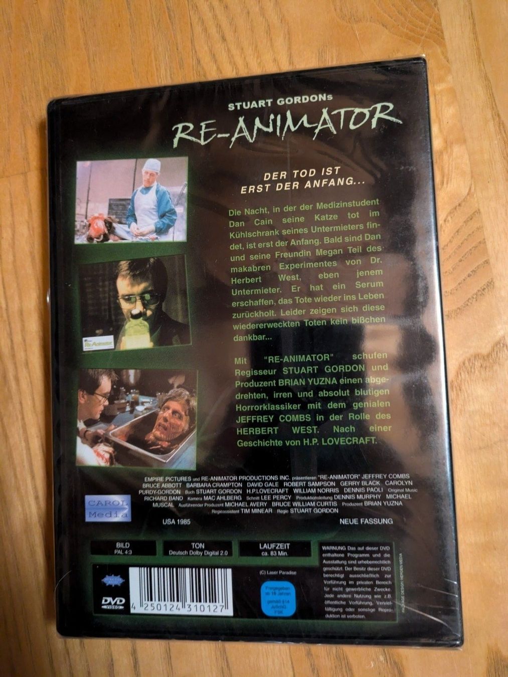 Tutti i DVDs: DVD: "Re-Animator" - Stuart Gordon (Neu - Originalverpackt) – Usato da Männedorf venduto da Pacer19 1