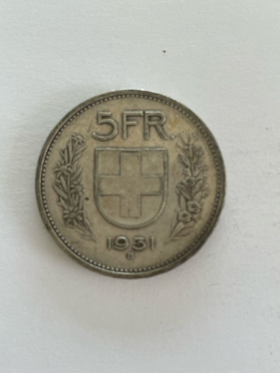Alle Münzen: 5 Franken 1931 – Gebraucht aus Richterswil von Wildampfer