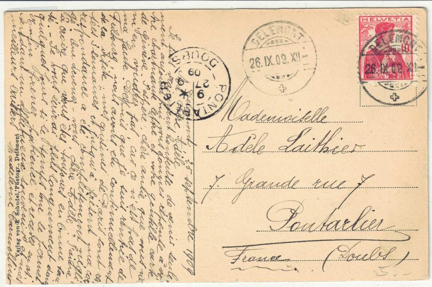 Cartoline postali: Delemont - Vue generale – Usato da Ettingen venduto da Kartenplanet 1