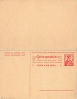 Doppel-Postkarte mit bezahlter Antwort 10 Rp N° 41, ungelauf