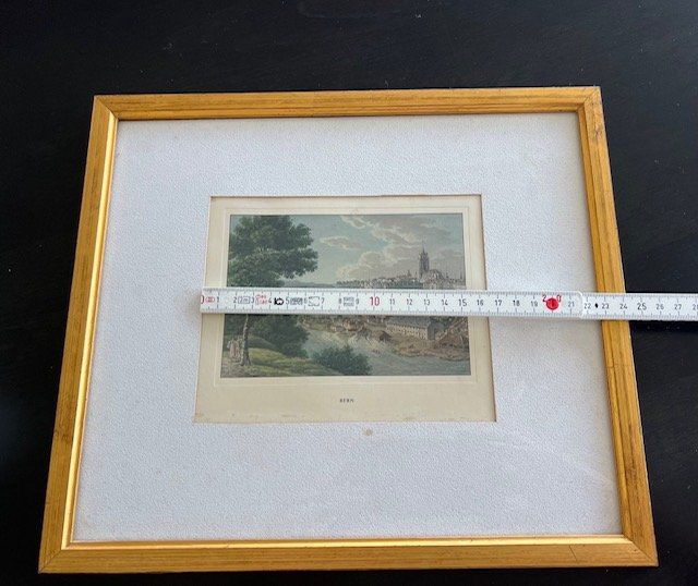 Incisioni: Kunststich Stadt Bern Schwellenmätteli an der Aare 1820 – Usato da Thun venduto da Steinitz 3