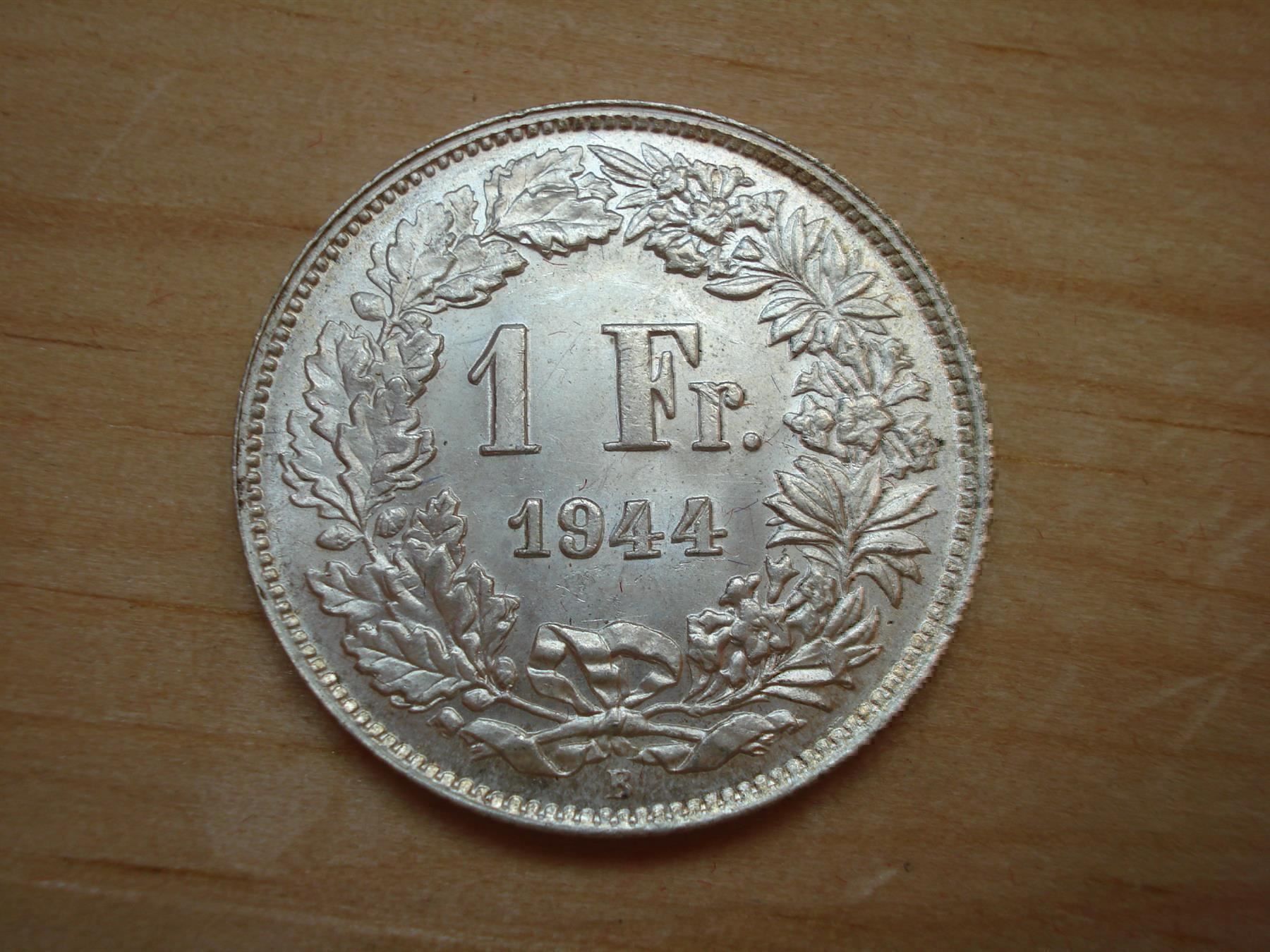 Tutti le monete: (A1)  1  Franken  1944  STGL – Usato da Erlach venduto da Net-Coins