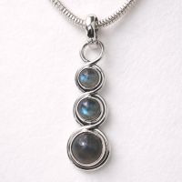 Labradorit Anhänger Echt Silber 925 Sterlingsilber 3s blaugr