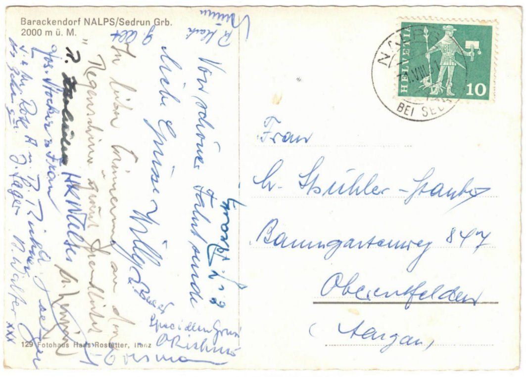 Cartoline postali: Sedrun - Luftseilbahn Tgom--Lai da Nalps – Usato da Binningen venduto da Mountainrider 1