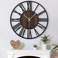 Grosse Wanduhr 60cm lautlos Vintage Retro Wohnzimmer