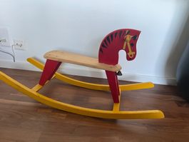 Wisa Gloria Retro Schaukelpferd Holzpferd Vintage
