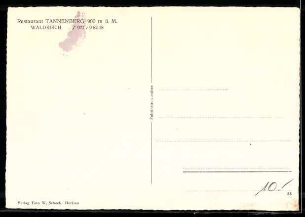 Cartoline postali: AK Waldkirch, Restaurant Tannenberg – Usato da Berlin venduto da bartko-reher 1