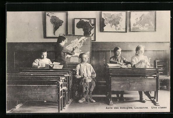 Ansichtskarten: Lausanne, Asile des Aveugles, Une classe – Gebraucht aus Berlin von bartko-reher