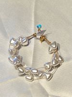 PERLEN HERZEN ARMBAND-PEARL -WEISS