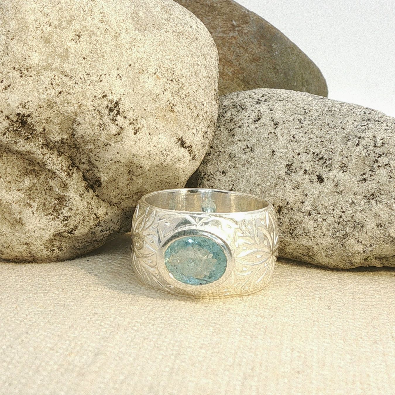 Olga Ribler Anelli: Aquamarin Ring - Sterling Silber 925 - Grösse 56 – Nuovo (secondo la descrizione) da Luzern venduto da Schmuckoutlet 7