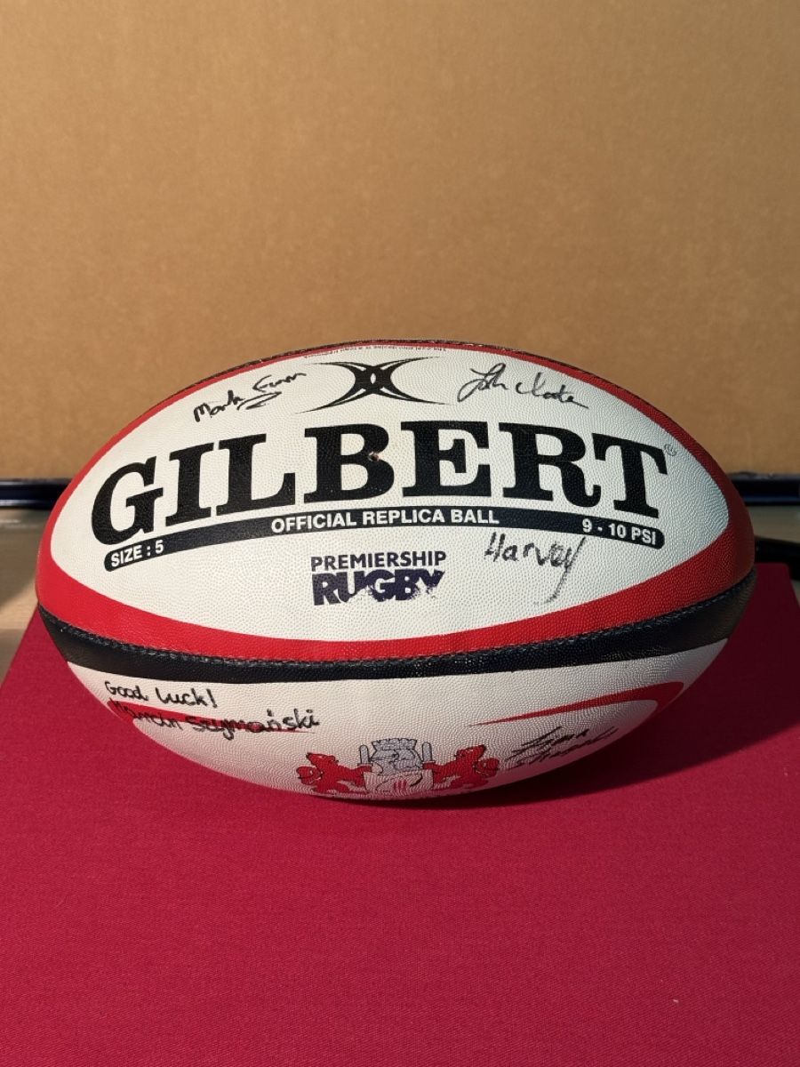 Palloni: Signed Gilbert Rugby Ball - Premiership Replica Size 5 – Usato da Lausanne venduto da artnouveau04