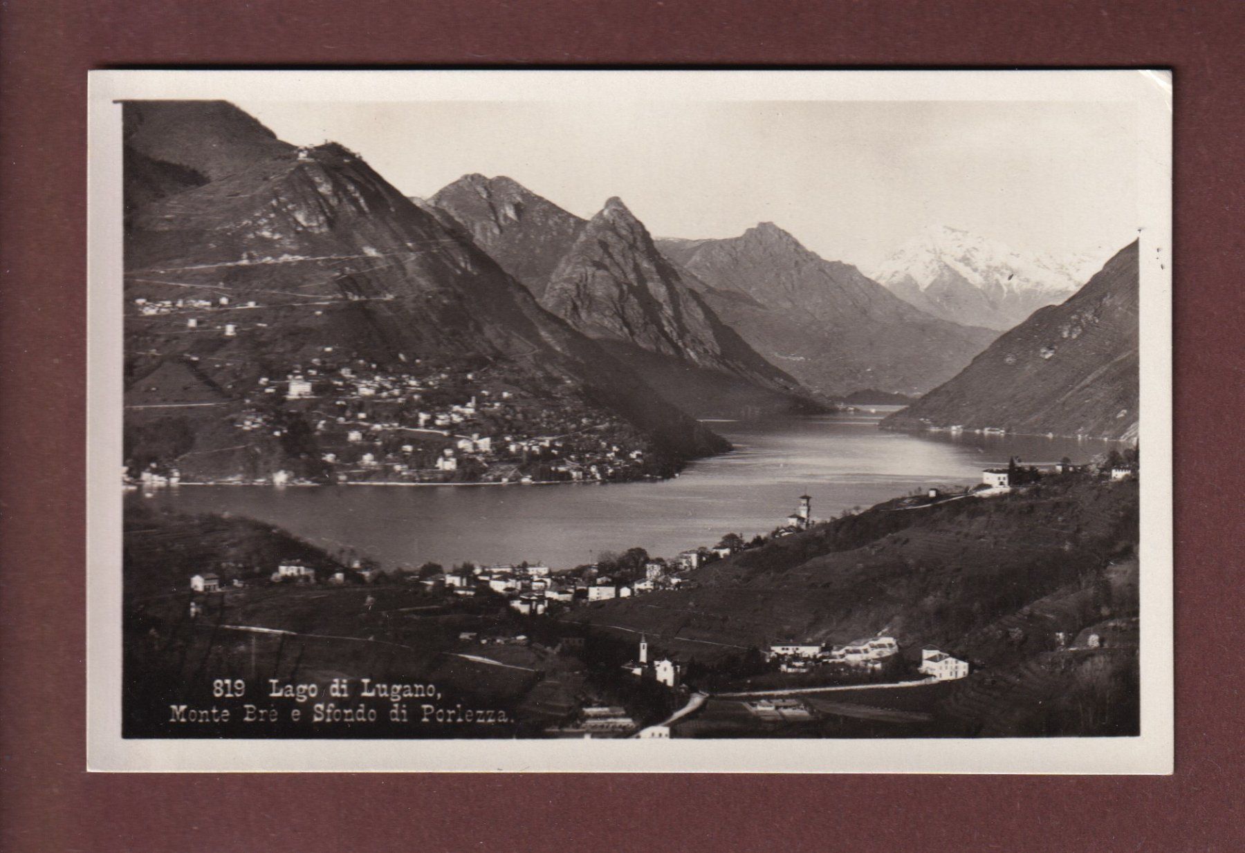 Ansichtskarten: MONTE BRE e Sfondo di Porlezza – Gebraucht aus Pully von nicecards
