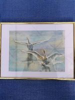 Aquarelle les cygnes de Loon en 1992.