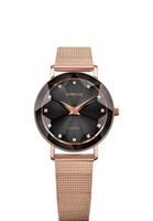 🇨🇭 Damenuhr Jowissa® Rosé Schwarz Strass Luxus Stahl NEU