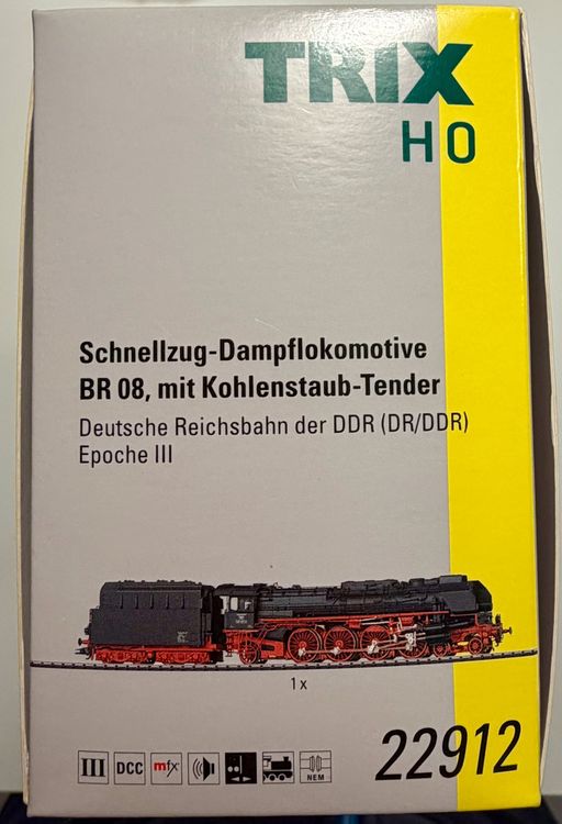 Trix 22912 - DDR BR08 Schnellzug-Dampflokomotive - NEU/OVP (Neu und ...