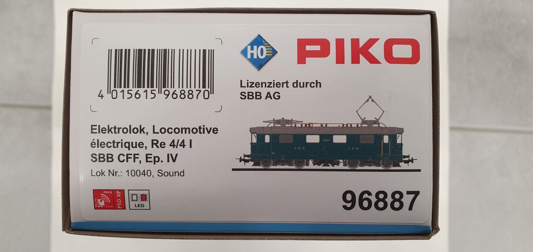 Piko Modellini di ferrovie: PIKO 96887 SBB Re 4/4 I 10040 grün TEE, mit Sounddecoder – Nuovo e nell'imballaggio originale da Würenlos venduto da juruth 1