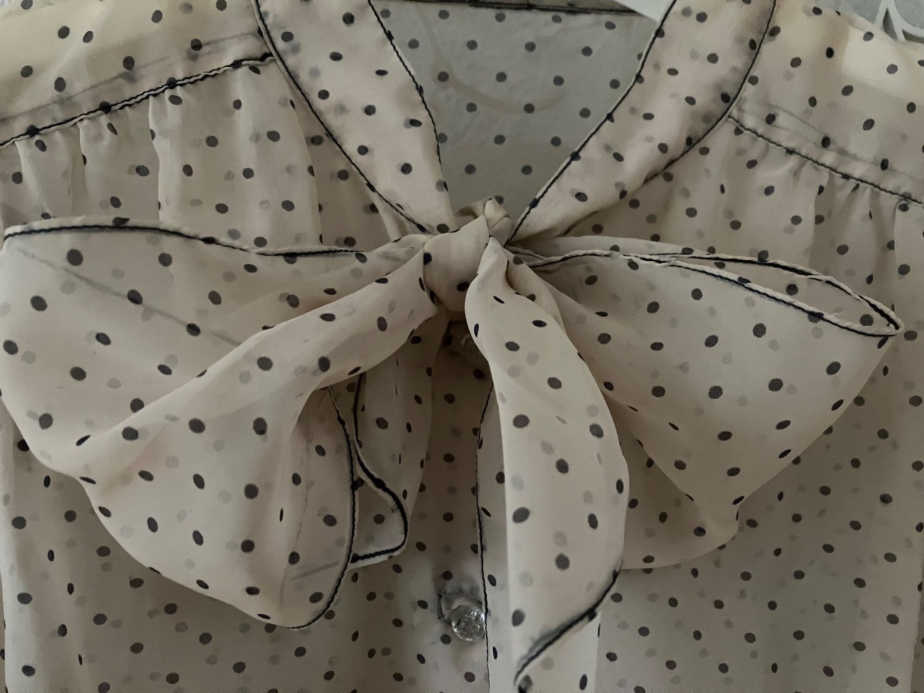 Camicette: Puderrosa Vintage-Bluse mit Schleife – Usato da Zürich venduto da cyberbliss 3